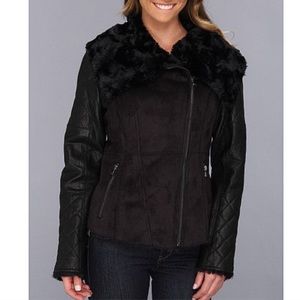 Jessica Simpson Faux Sherling Moto Jacket